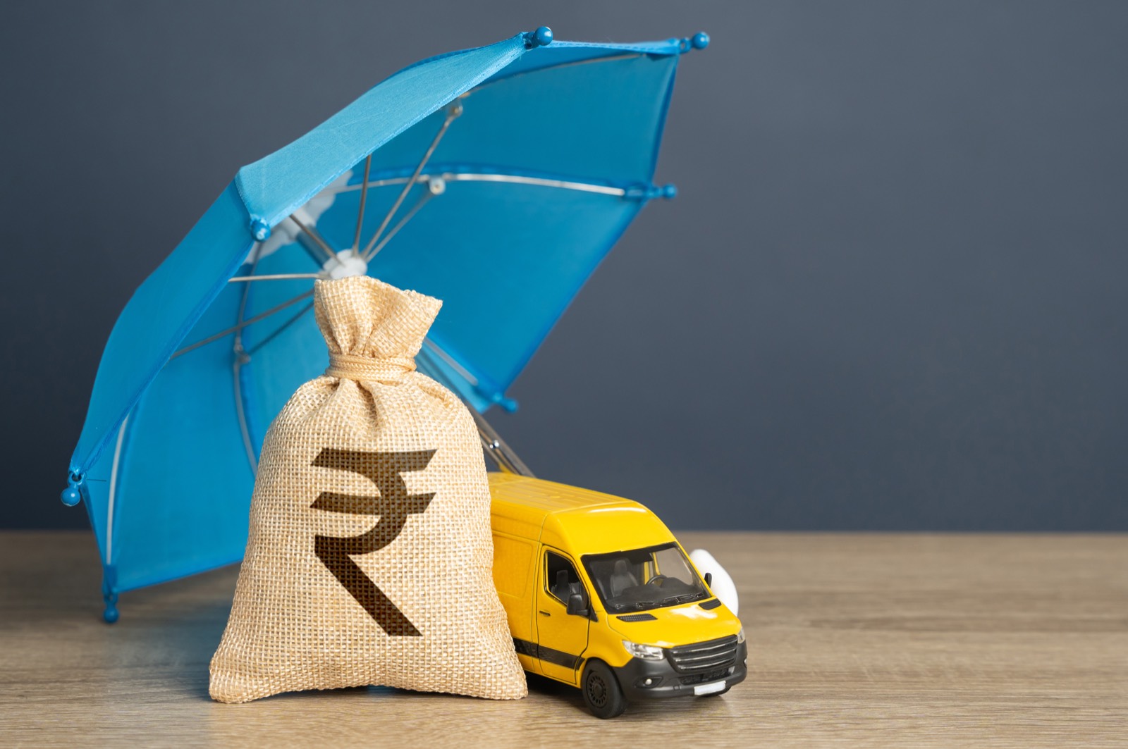 Rupee, delivery van and umbrella — insurance insights and financial protection