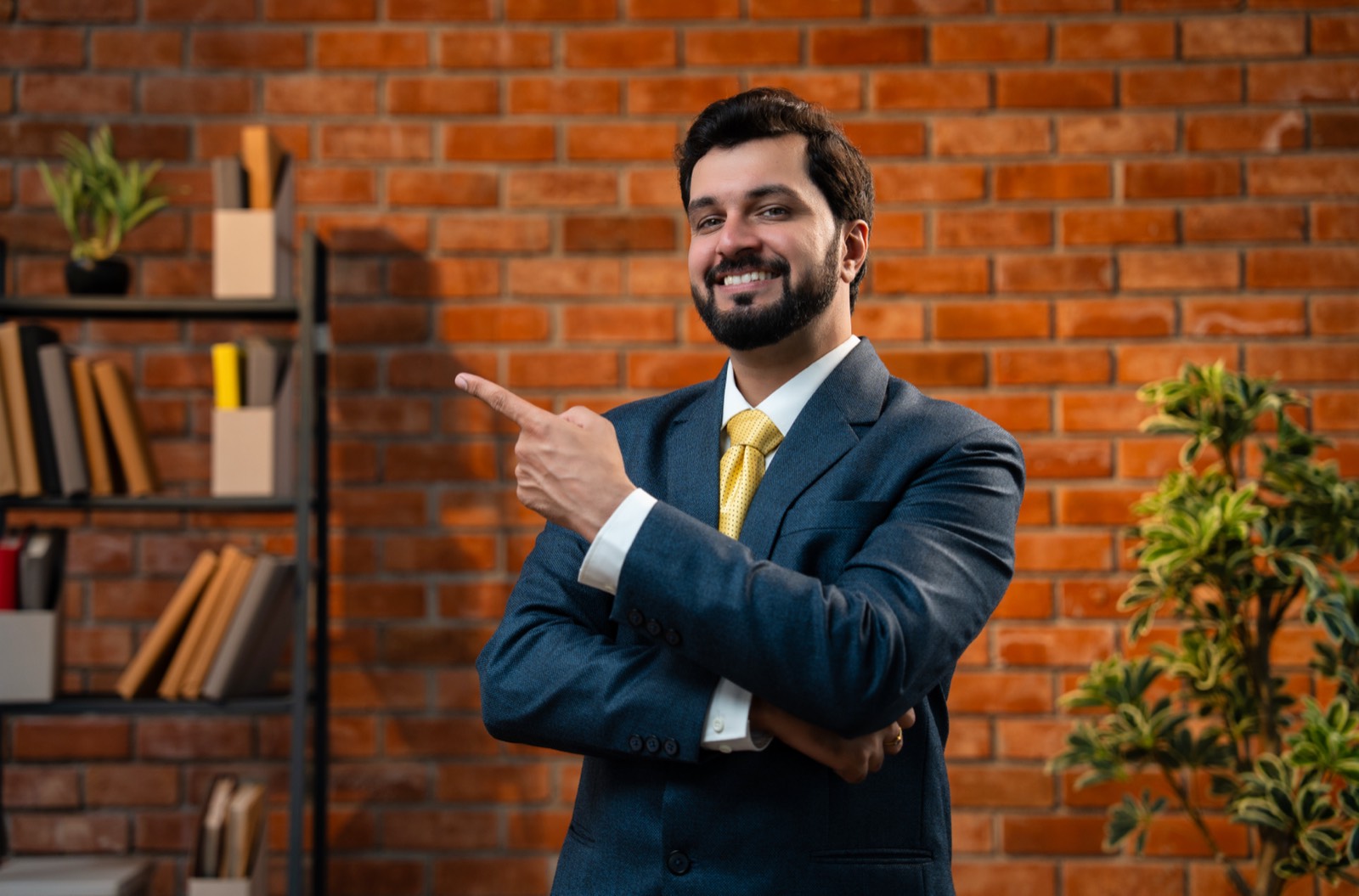 Indian insurance advisor in office explaining options to a client
